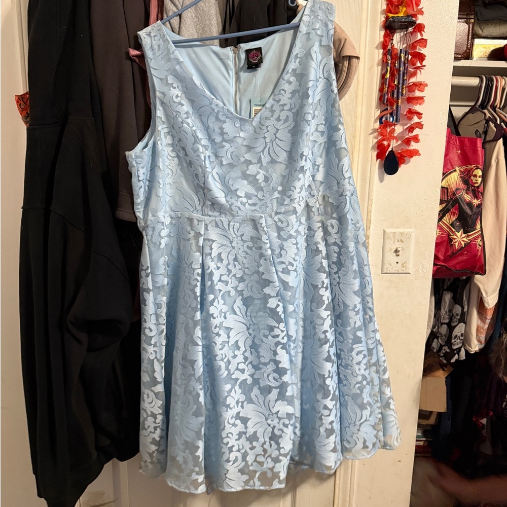 Torrid Light Blue Textured Dress